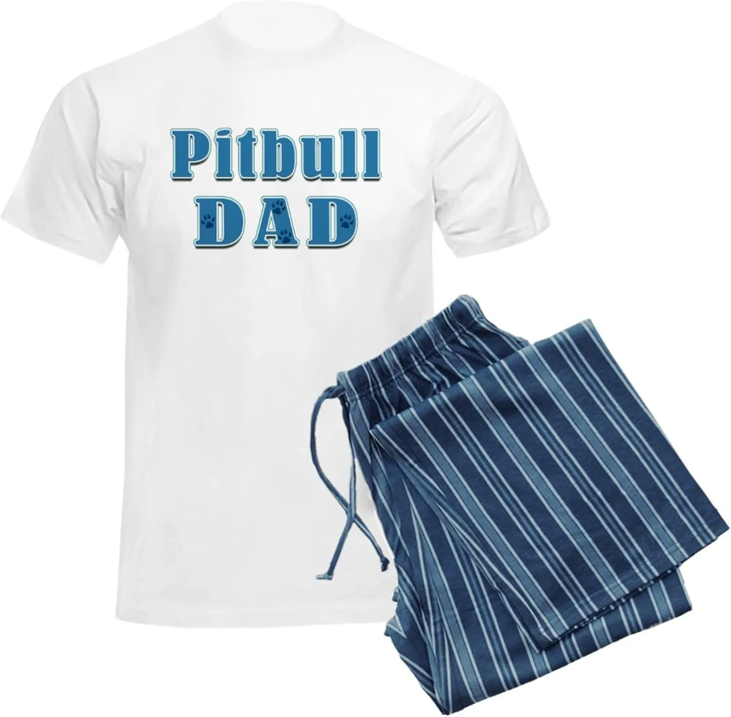 CafePress Pitbull Dad Men's Light Pajamas Men's Novelty Light Pajama Set, Comfortable PJ Sleepwear