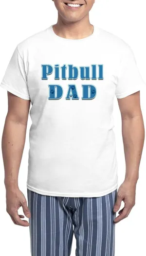 CafePress Pitbull Dad Men's Light Pajamas Men's Novelty Light Pajama Set, Comfortable PJ Sleepwear