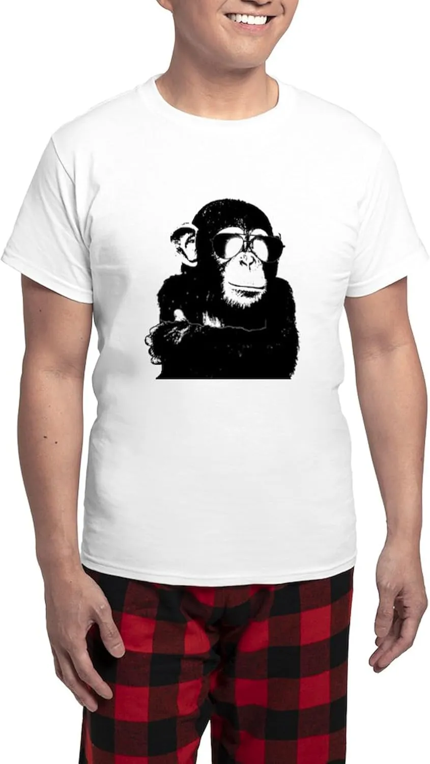 CafePress The Shady Monkey Men's Light Pajamas Men's Novelty Light Pajama Set, Comfortable PJ Sleepwear