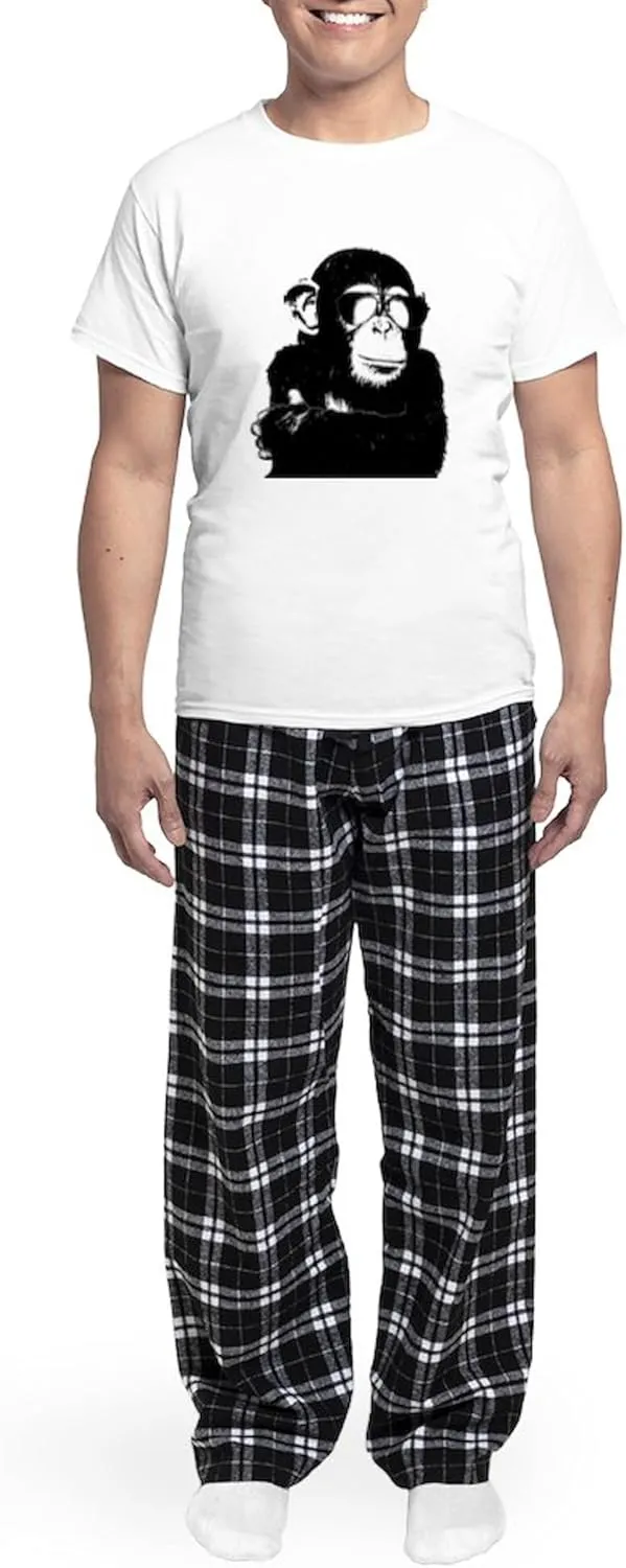 CafePress The Shady Monkey Men's Light Pajamas Men's Novelty Light Pajama Set, Comfortable PJ Sleepwear