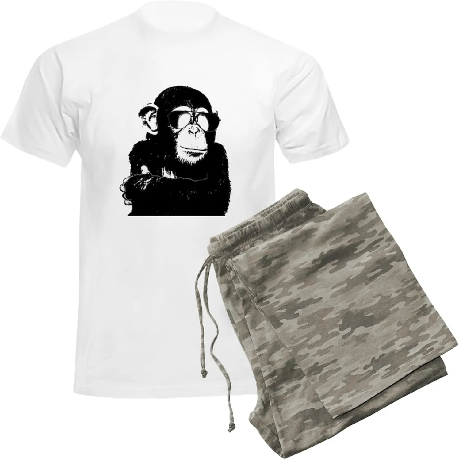 CafePress The Shady Monkey Men's Light Pajamas Men's Novelty Light Pajama Set, Comfortable PJ Sleepwear