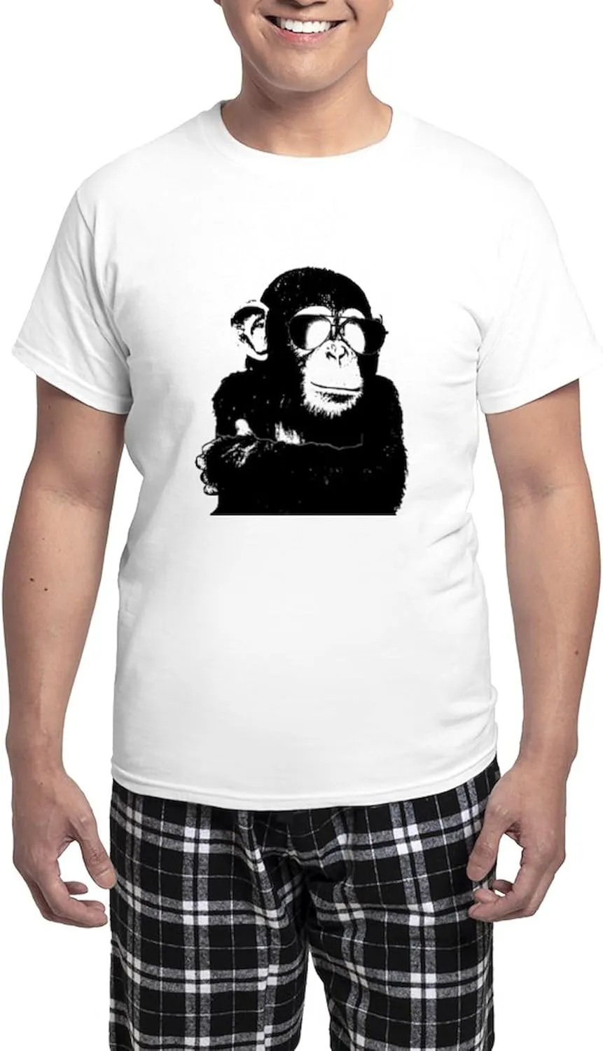 CafePress The Shady Monkey Men's Light Pajamas Men's Novelty Light Pajama Set, Comfortable PJ Sleepwear