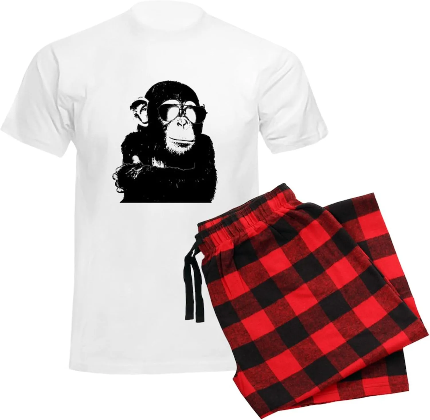 CafePress The Shady Monkey Men's Light Pajamas Men's Novelty Light Pajama Set, Comfortable PJ Sleepwear