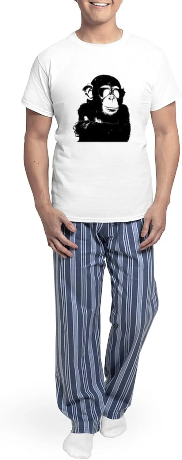 CafePress The Shady Monkey Men's Light Pajamas Men's Novelty Light Pajama Set, Comfortable PJ Sleepwear