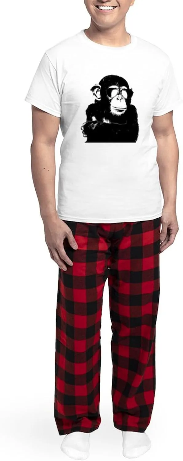 CafePress The Shady Monkey Men's Light Pajamas Men's Novelty Light Pajama Set, Comfortable PJ Sleepwear