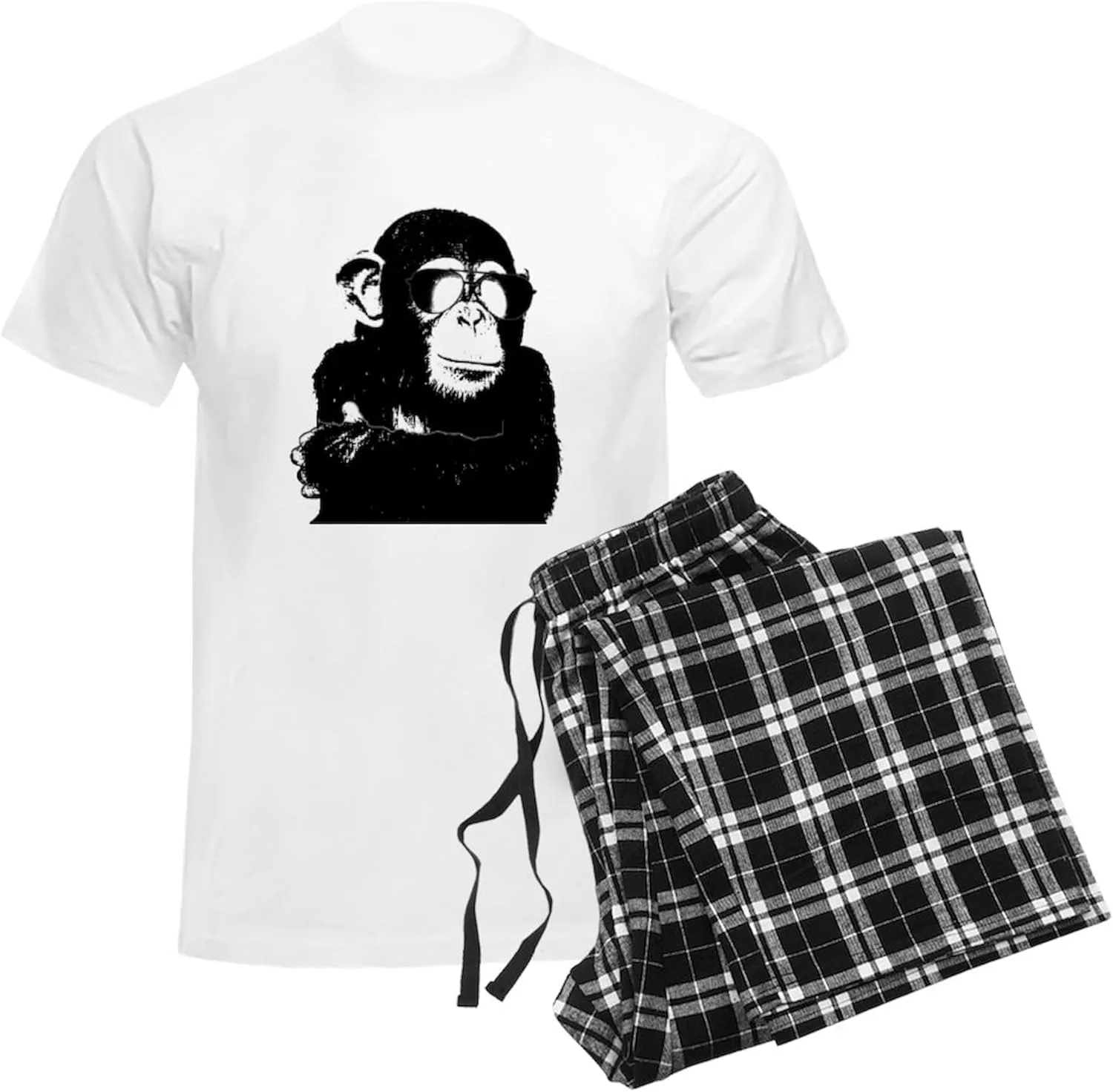 CafePress The Shady Monkey Men's Light Pajamas Men's Novelty Light Pajama Set, Comfortable PJ Sleepwear