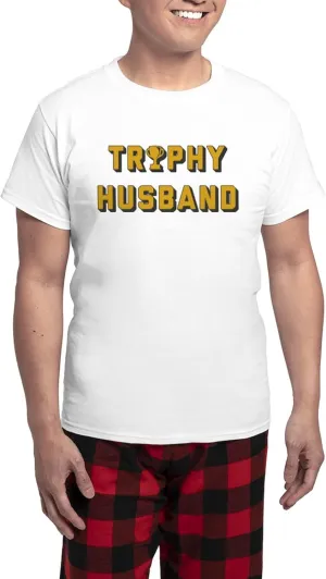 CafePress Trophy Husband Men's Light Pajamas Men's Novelty Light Pajama Set, Comfortable PJ Sleepwear