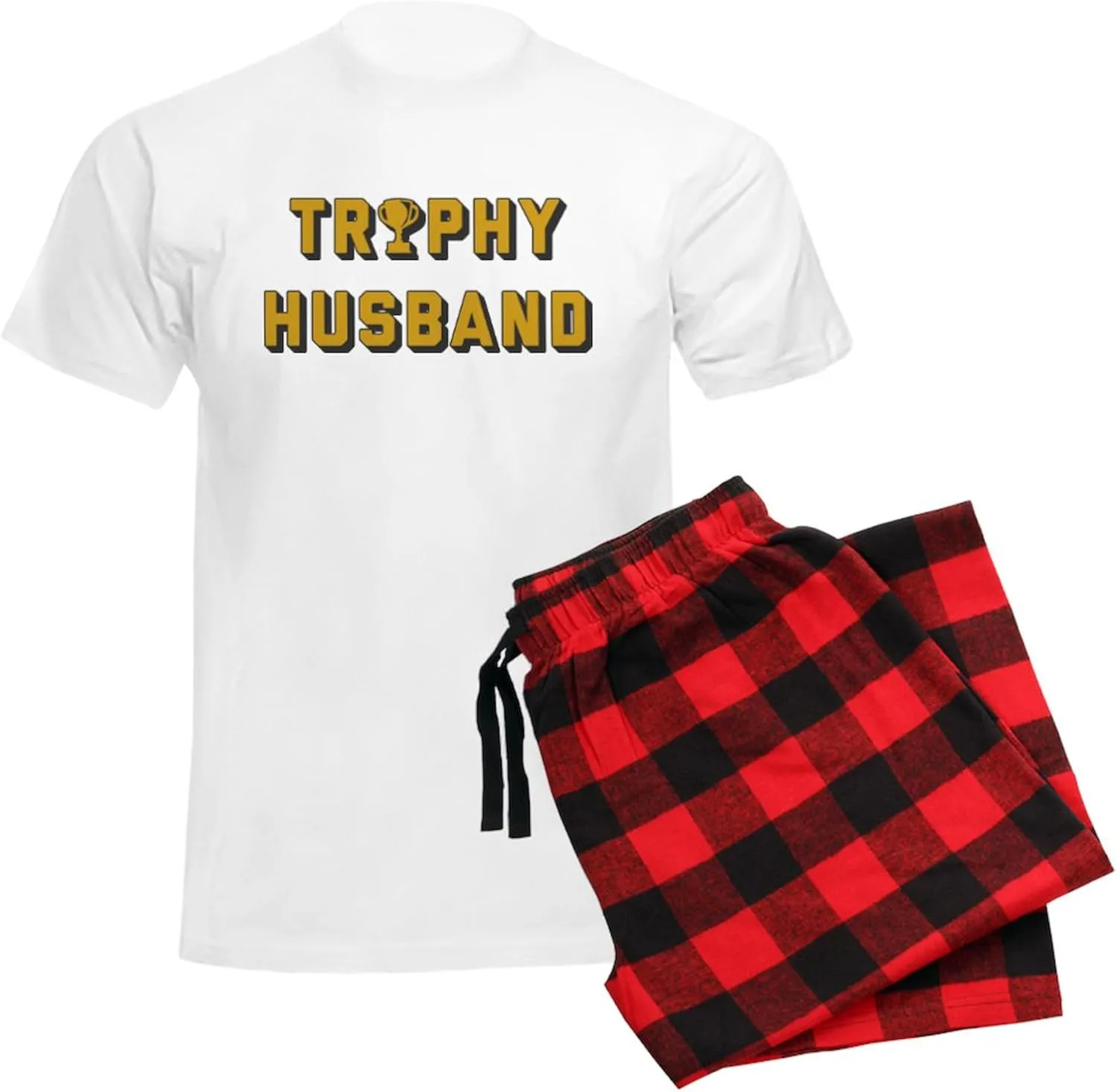 CafePress Trophy Husband Men's Light Pajamas Men's Novelty Light Pajama Set, Comfortable PJ Sleepwear