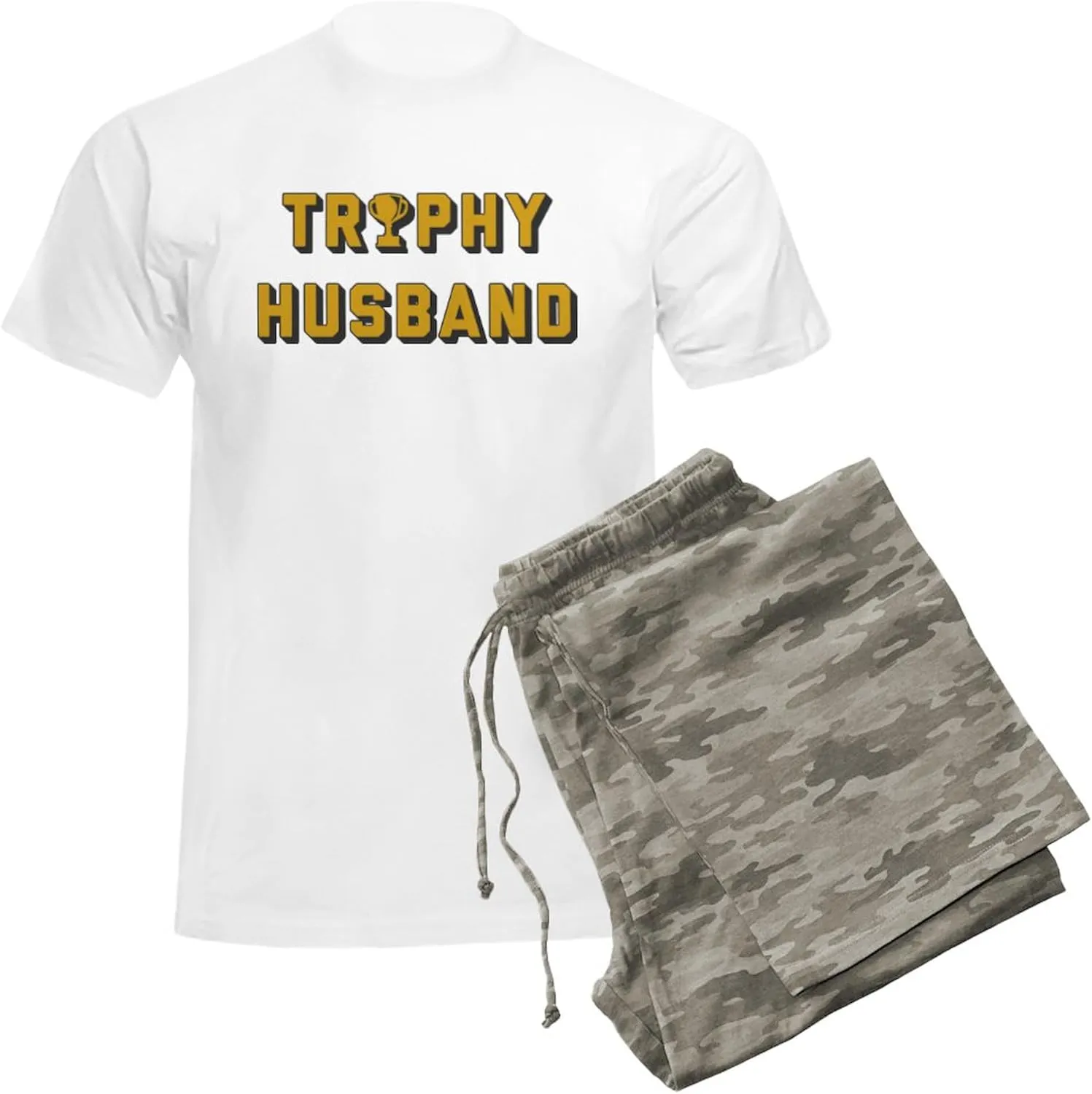 CafePress Trophy Husband Men's Light Pajamas Men's Novelty Light Pajama Set, Comfortable PJ Sleepwear