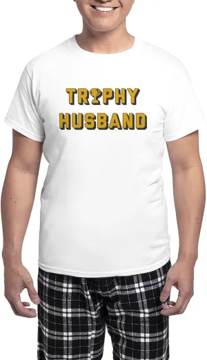 CafePress Trophy Husband Men's Light Pajamas Men's Novelty Light Pajama Set, Comfortable PJ Sleepwear