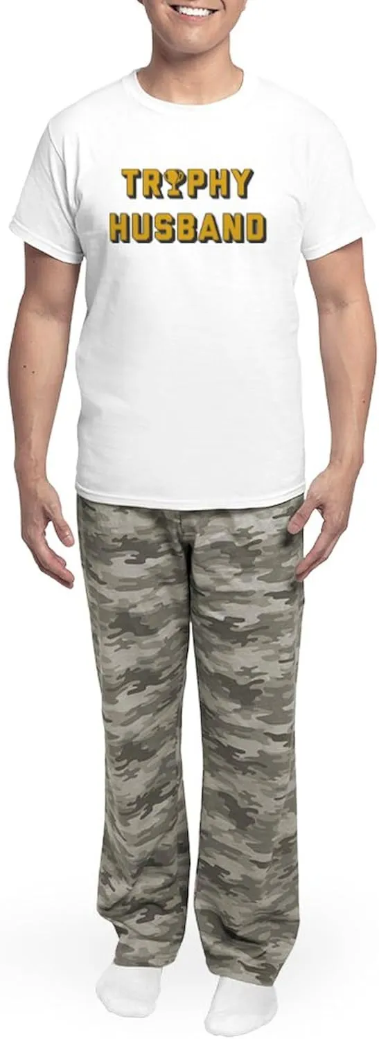 CafePress Trophy Husband Men's Light Pajamas Men's Novelty Light Pajama Set, Comfortable PJ Sleepwear