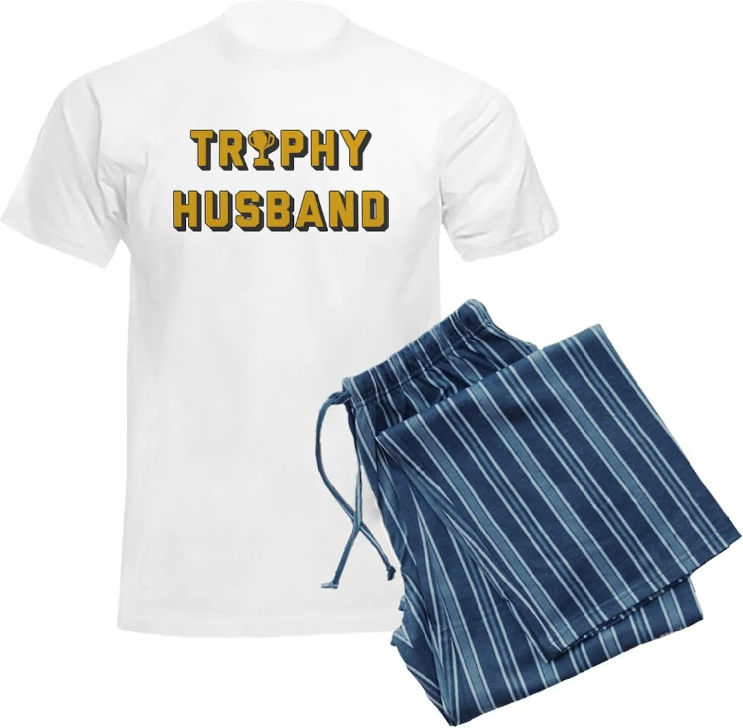 CafePress Trophy Husband Men's Light Pajamas Men's Novelty Light Pajama Set, Comfortable PJ Sleepwear