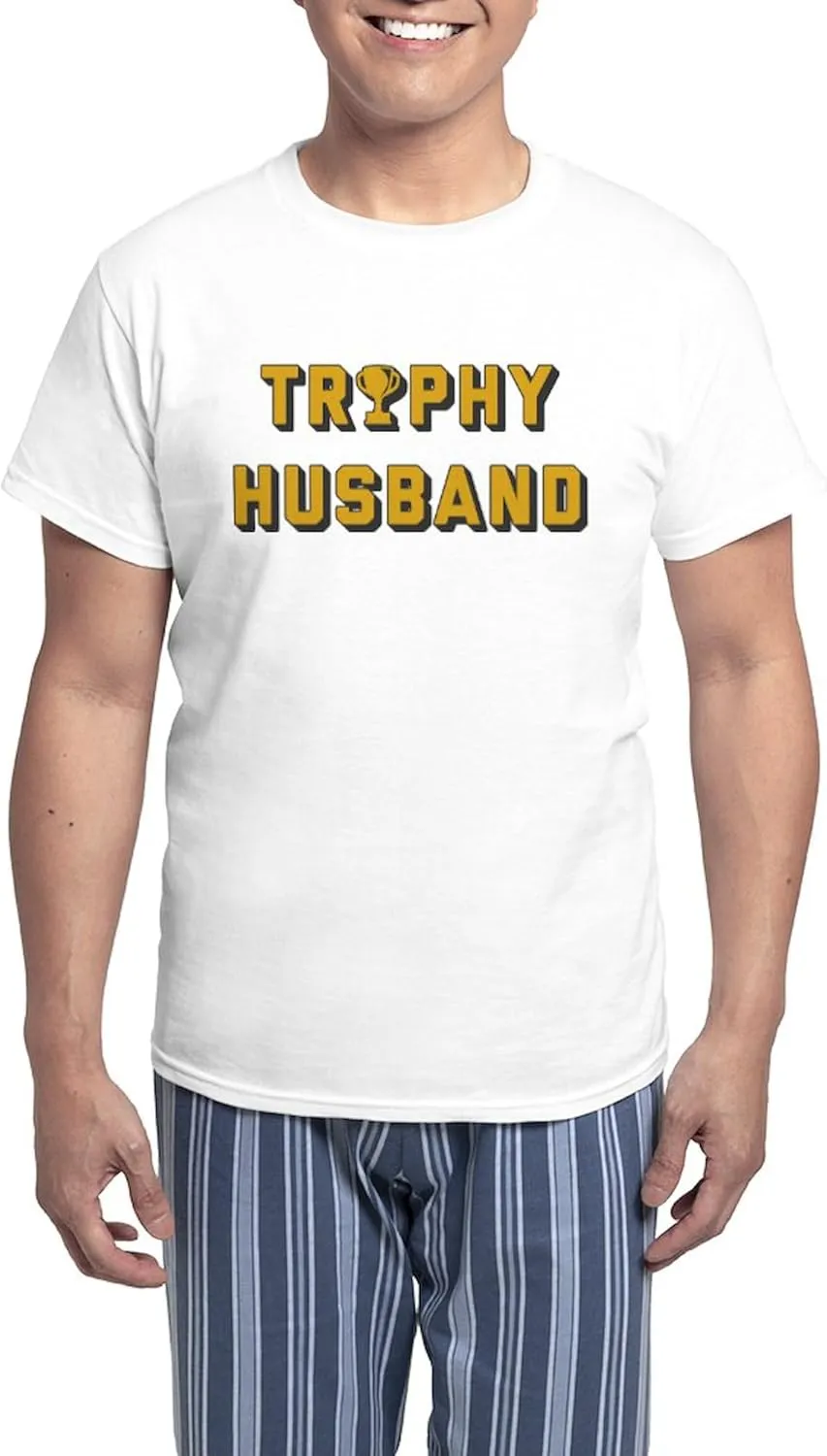 CafePress Trophy Husband Men's Light Pajamas Men's Novelty Light Pajama Set, Comfortable PJ Sleepwear