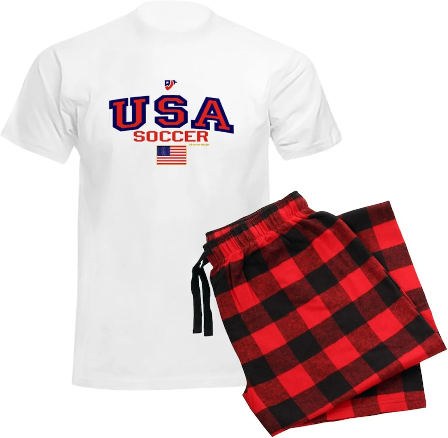 CafePress USA American Soccer Men's Light Pajamas Men's Novelty Light Pajama Set, Comfortable PJ Sleepwear