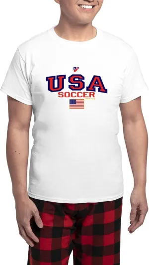 CafePress USA American Soccer Men's Light Pajamas Men's Novelty Light Pajama Set, Comfortable PJ Sleepwear
