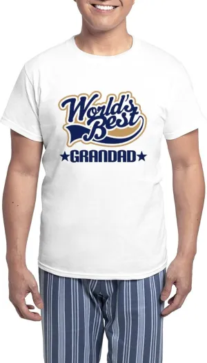 CafePress Worlds Best Grandad Men's Light Pajamas Men's Novelty Light Pajama Set, Comfortable PJ Sleepwear