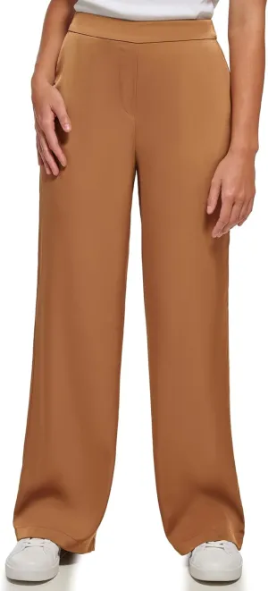Calvin Klein Women's Wide Leg Satin Flowy Pant