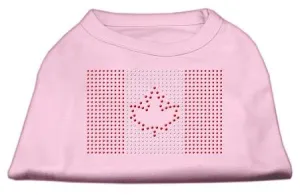 Canadian Flag Rhinestone Shirts Light Pink S (10)