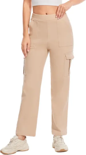 Cargo Pants for Women High Waisted Stretchy Pull On Pants with Pockets