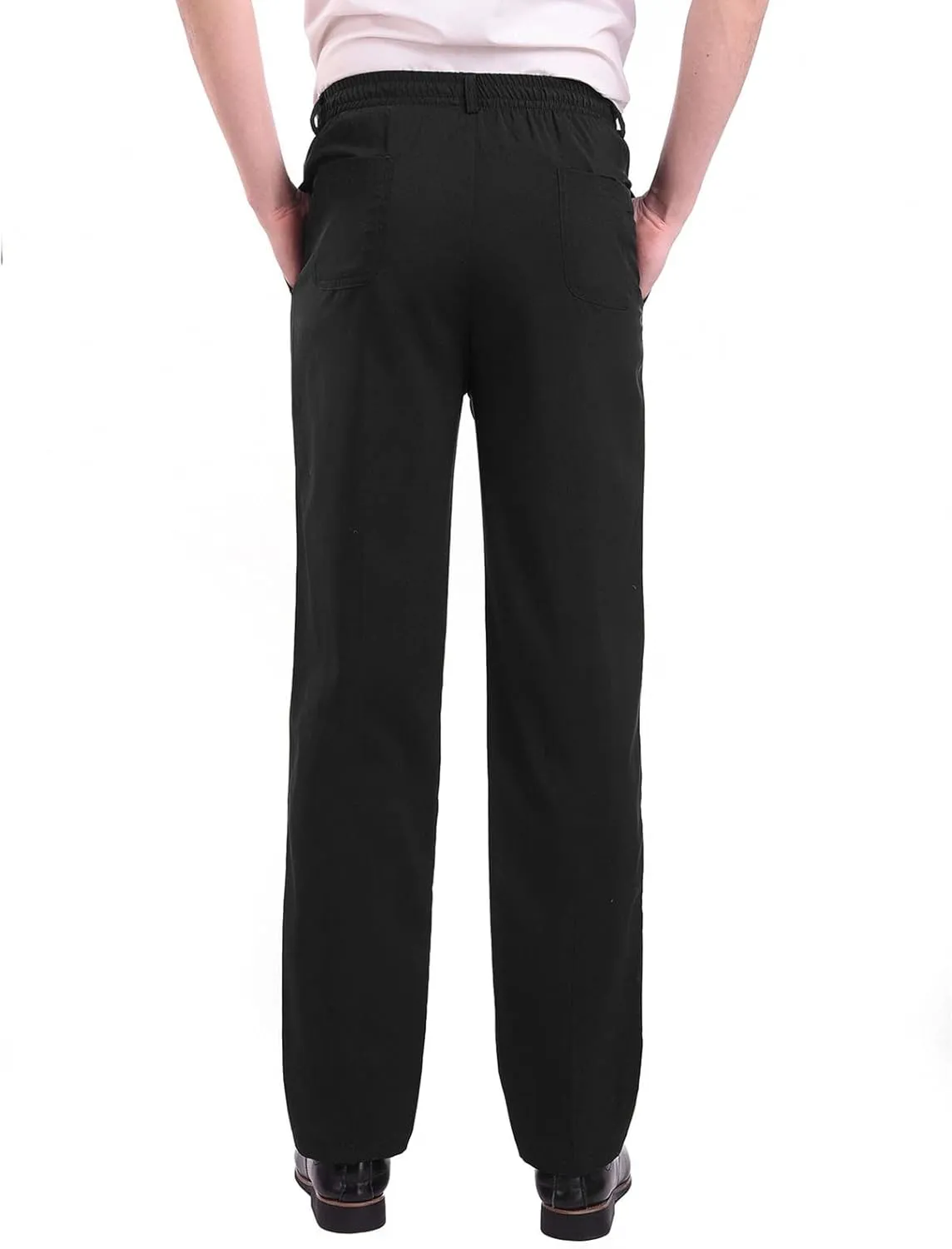 Casual Pants for Men Relaxed Fit Straight Leg Stretch Waist Trouser Lightweight Plus Size Summer Dress Pants with Pockets