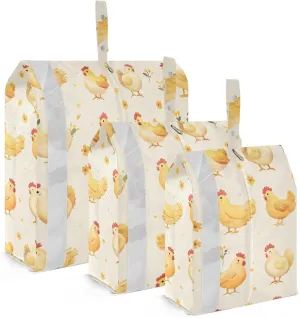Chicken Yellow 3 Piecing Packing Travel Bag Waterproof Garment Bag Closet Storage Bag For Travel Dorm Clothes Storage
