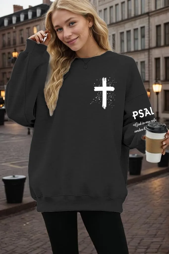 Christian Oversized Sweatshirts for Women Yeshua Lord Redeemer Savior Graphic Pullover Top Casual Loose Fit Outfits