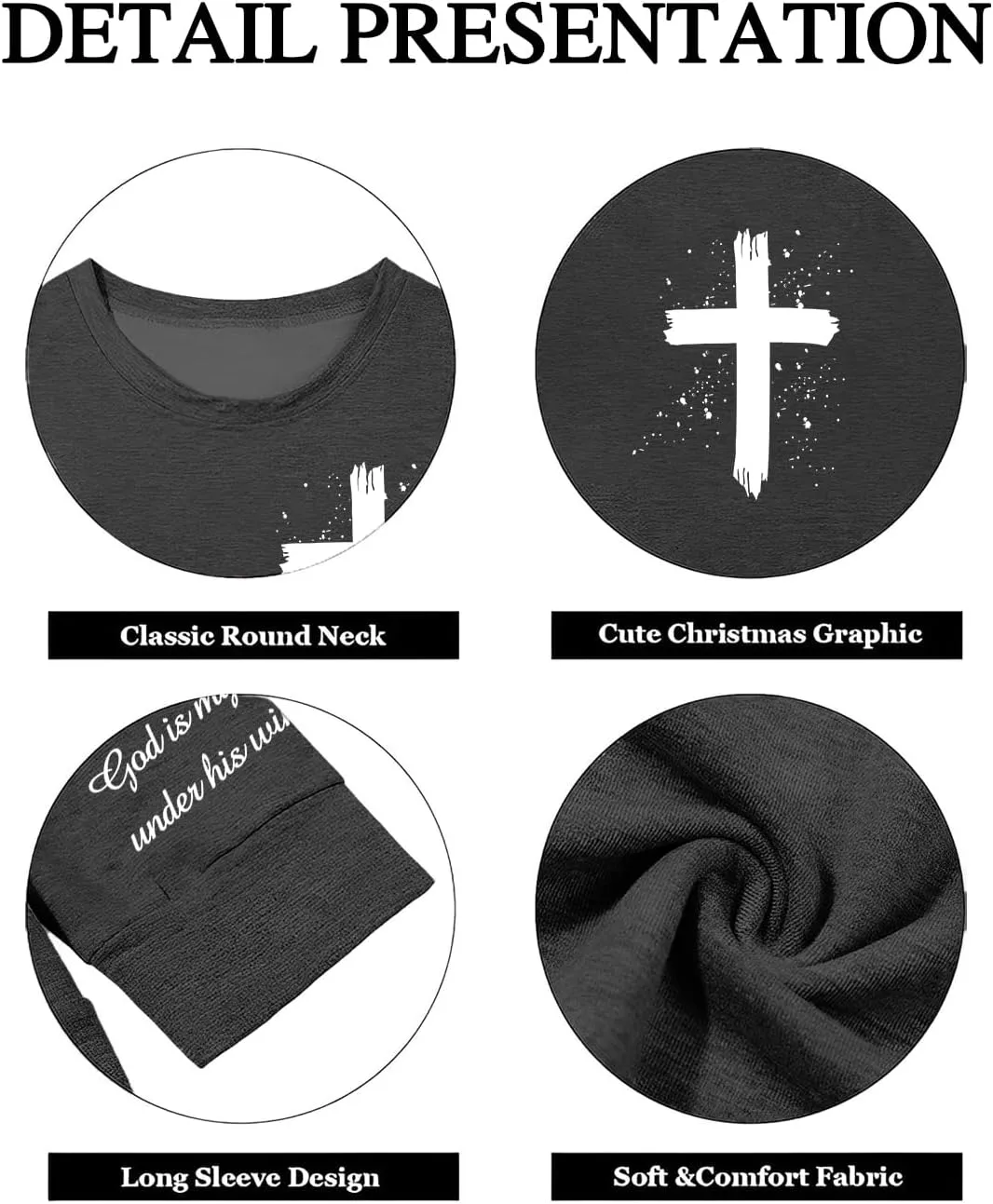 Christian Oversized Sweatshirts for Women Yeshua Lord Redeemer Savior Graphic Pullover Top Casual Loose Fit Outfits