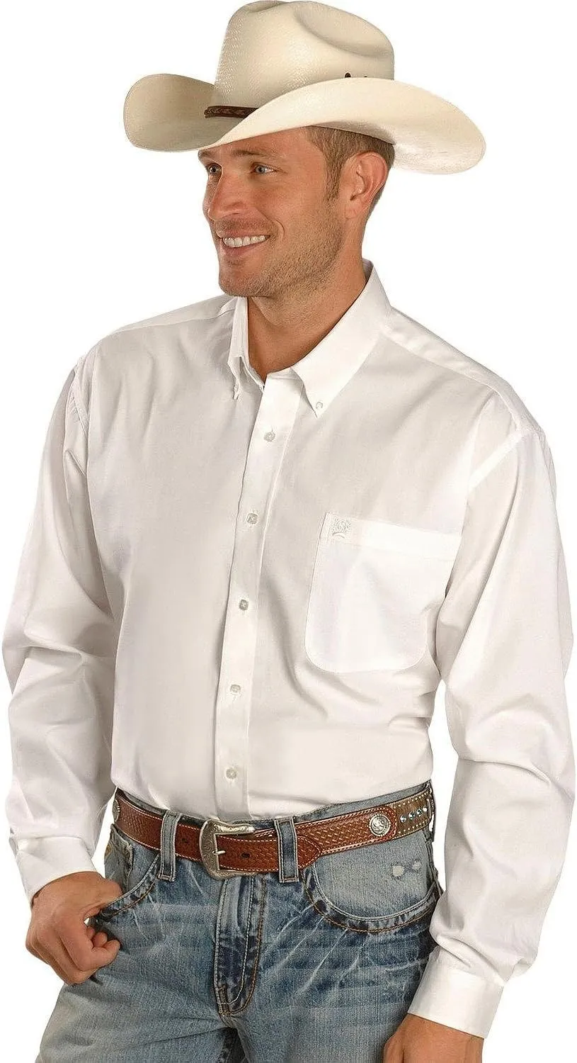 Cinch Men's Classic Fit Long Sleeve Button One Open Pocket Solid Basic