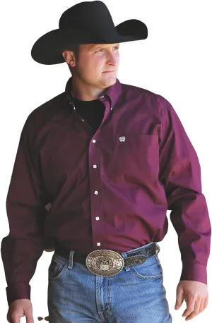 Cinch Men's Classic Fit Long Sleeve Button One Open Pocket Solid Basic