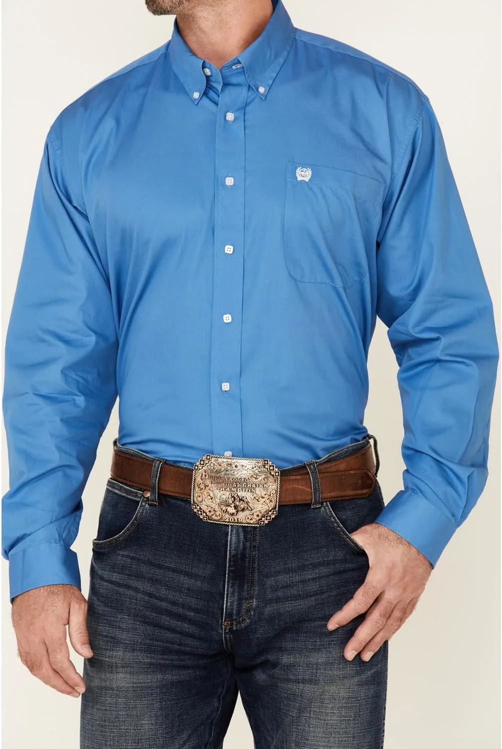 Cinch Men's Classic Fit Long Sleeve Button One Open Pocket Solid Basic
