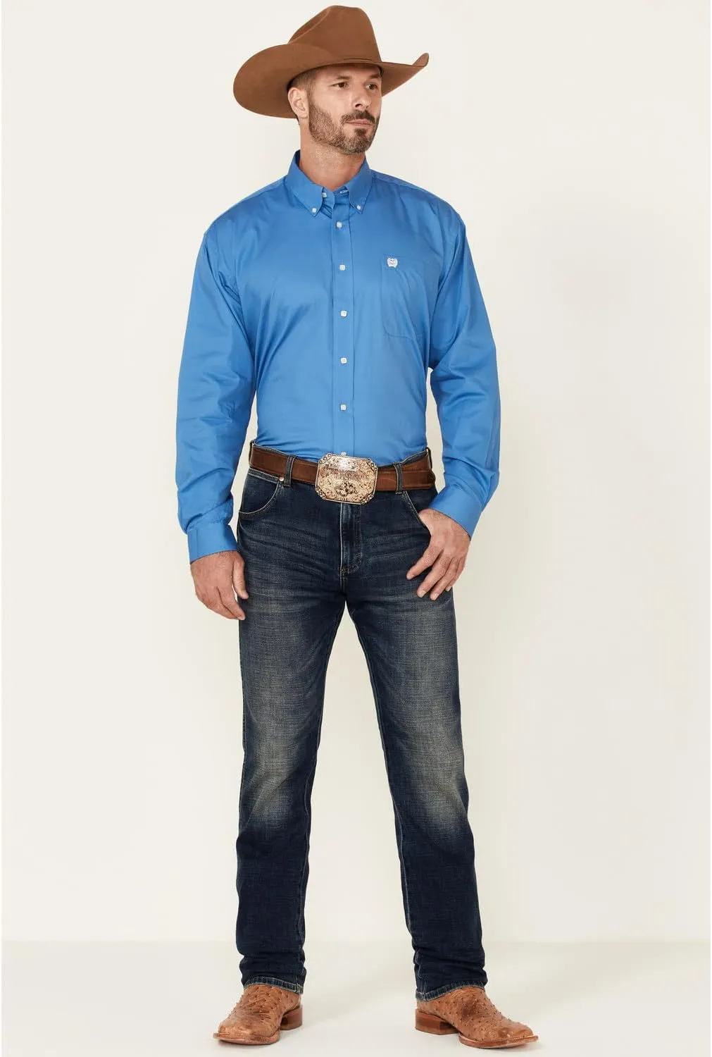 Cinch Men's Classic Fit Long Sleeve Button One Open Pocket Solid Basic