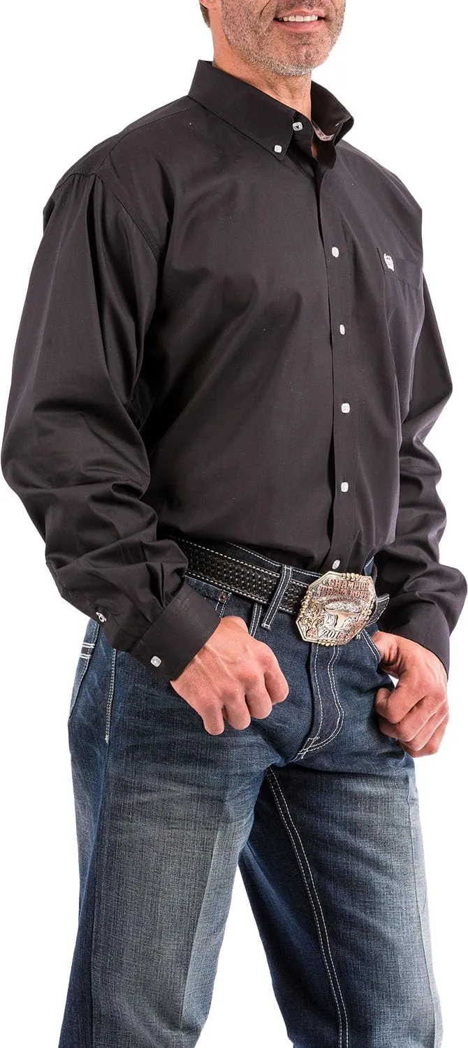 Cinch Men's Classic Fit Long Sleeve Button One Open Pocket Solid Basic