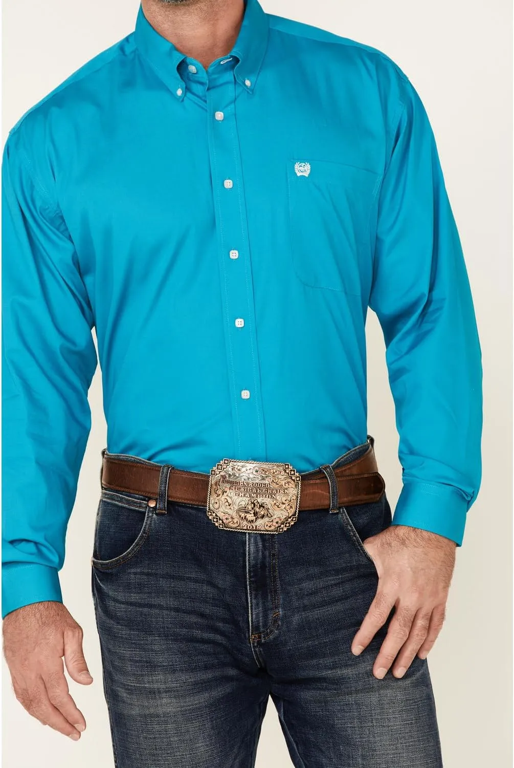 Cinch Men's Classic Fit Long Sleeve Button One Open Pocket Solid Basic