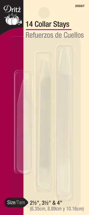 Collar Stays, Assorted Sizes, 14 pc