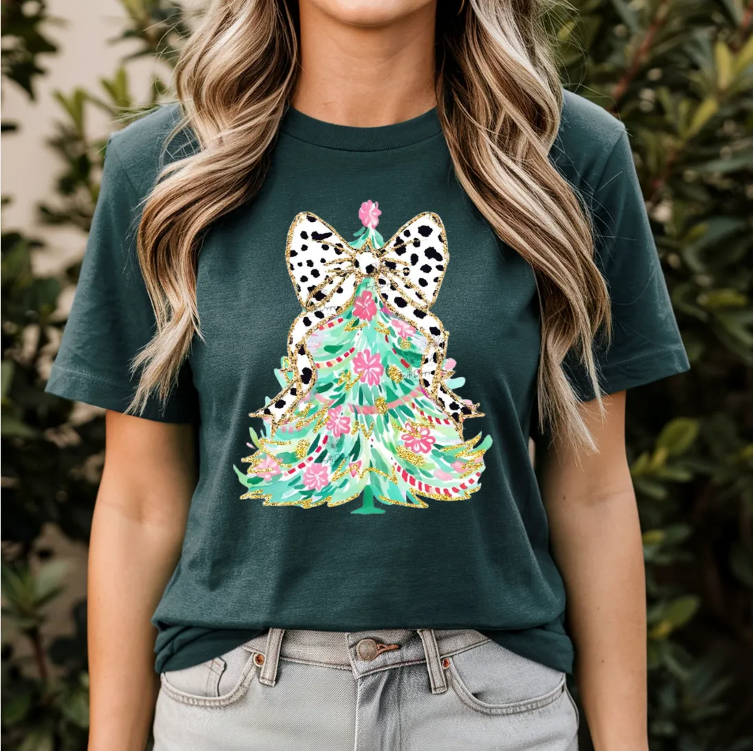 Colorful Christmas Tree Graphic Tee (Multiple Colors)