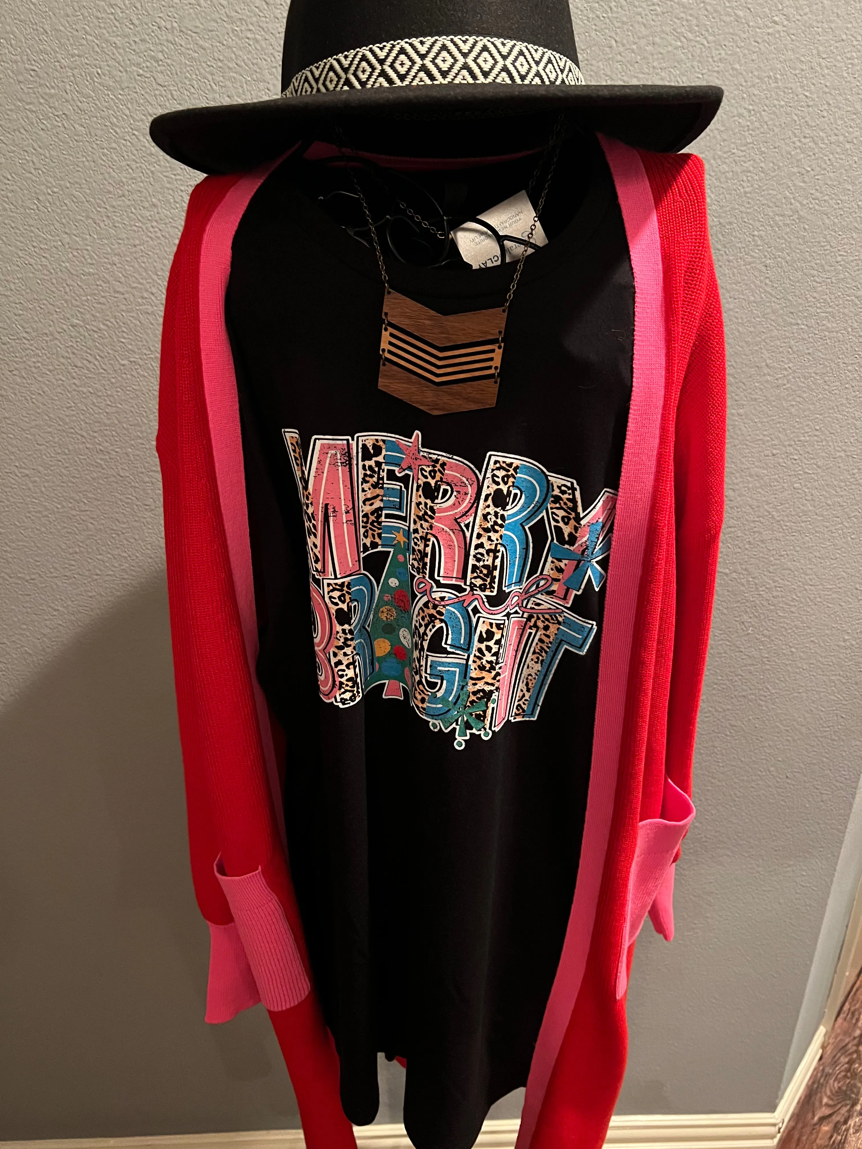 Colorful Merry and Bright Graphic Tee