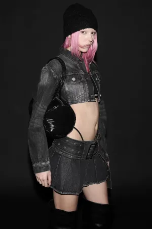 Cropped Denim Jacket and Mini Skirt