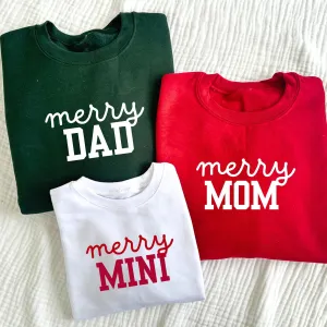 Custom Merry Family Crewneck Sweatshirts