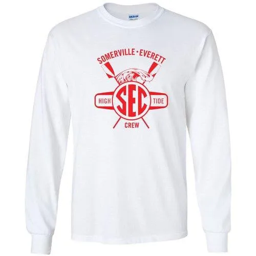 Custom Somerville-Everett High Tide Crew Long Sleeve Cotton T-Shirt