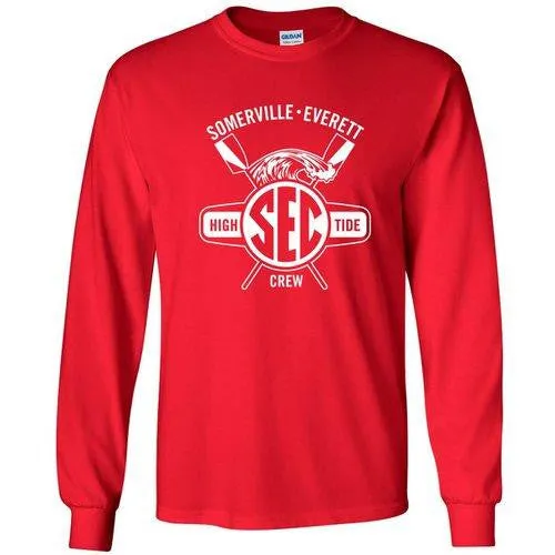 Custom Somerville-Everett High Tide Crew Long Sleeve Cotton T-Shirt