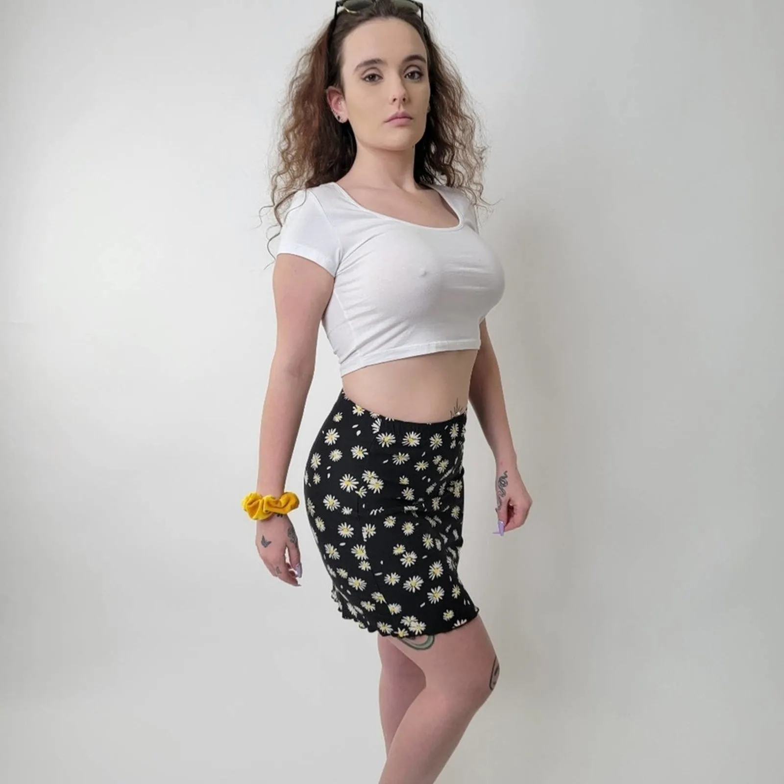 Daisy Pencil Mini Skirt M