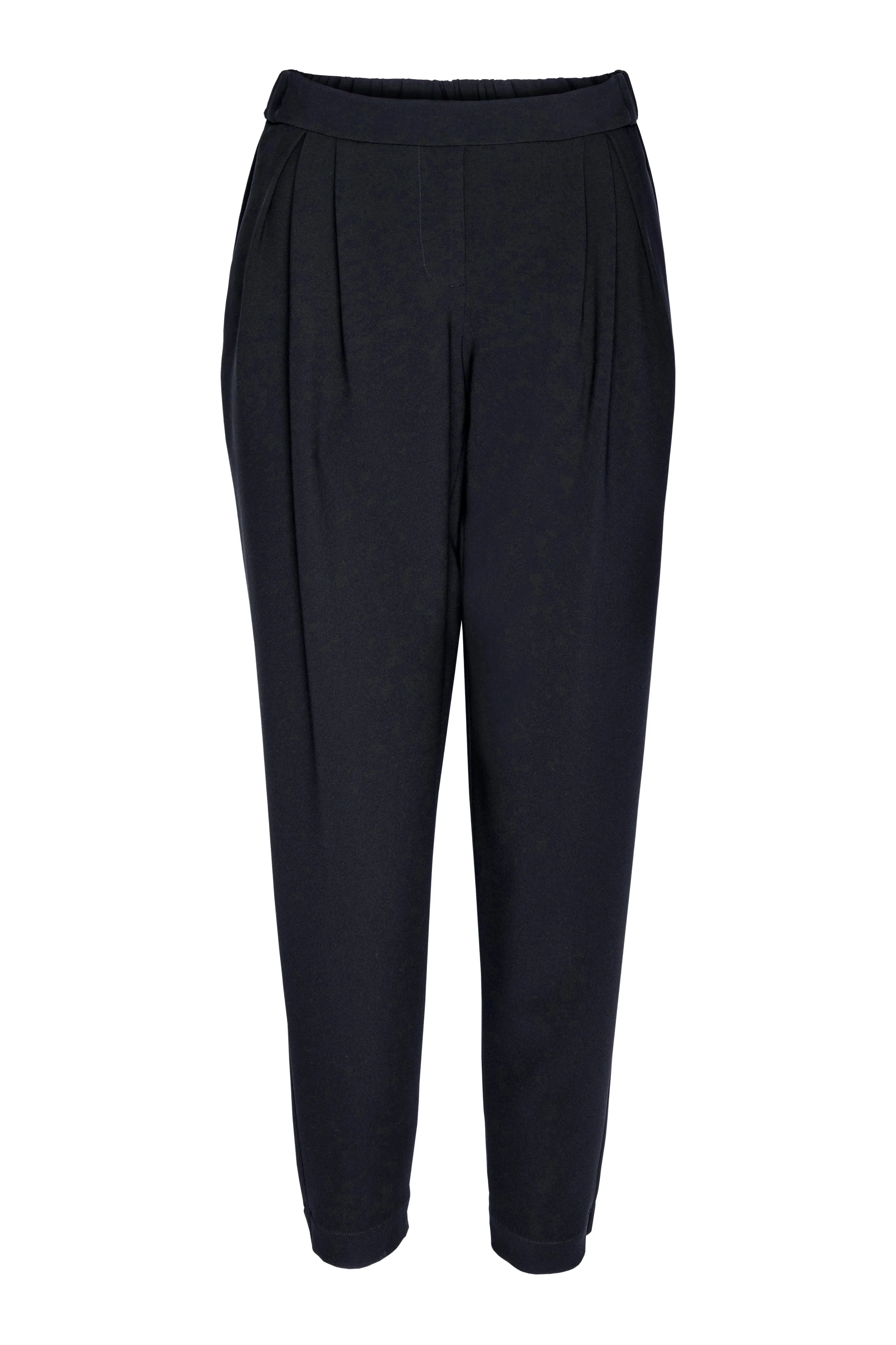 Dark Navy Elastic Waist Pleated Pant 4254