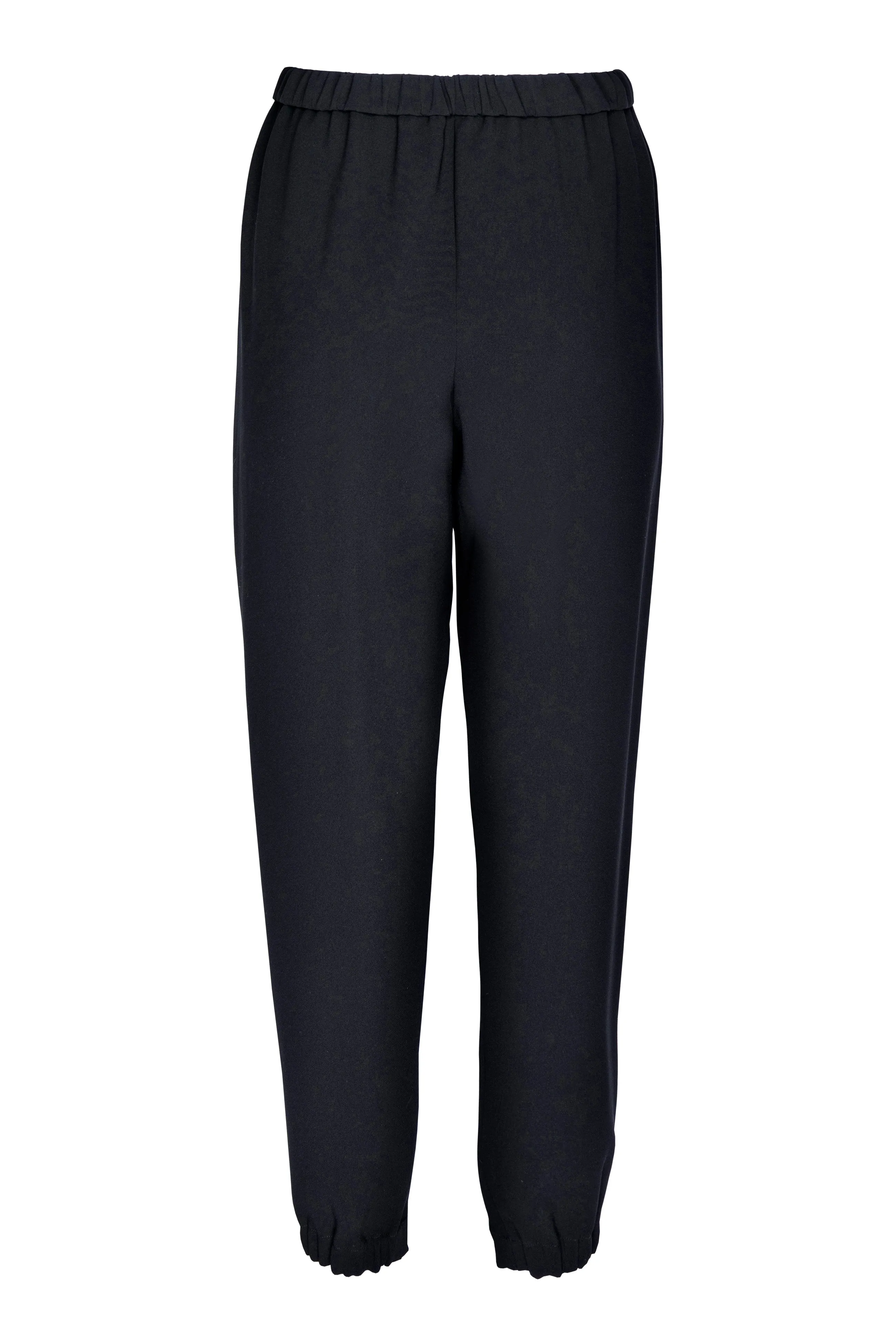 Dark Navy Elastic Waist Pleated Pant 4254