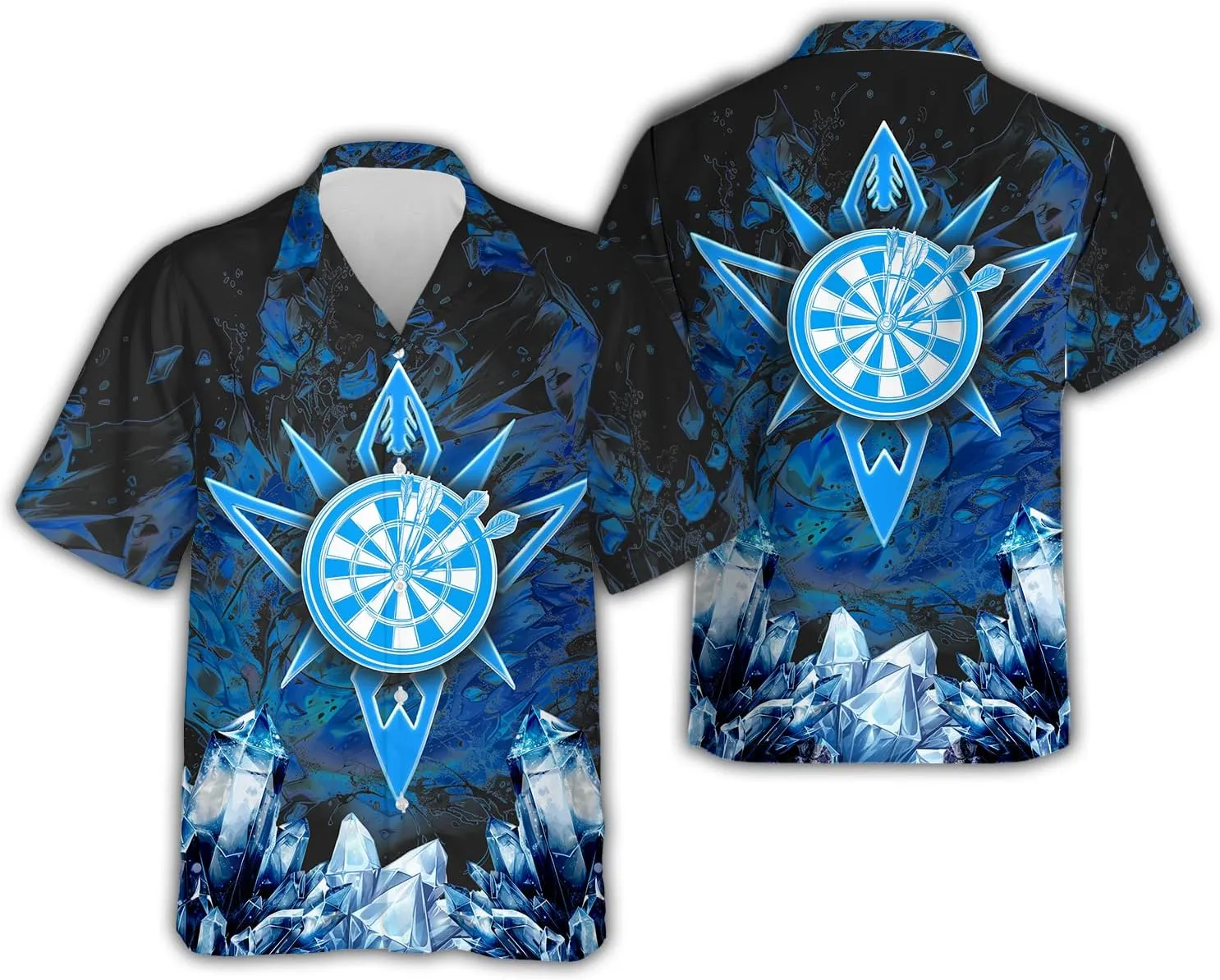 Darts Hawaiian Shirts for Men - Darts Lover Button Down Mens Shirts Short Sleeve Luau Beach Shirt
