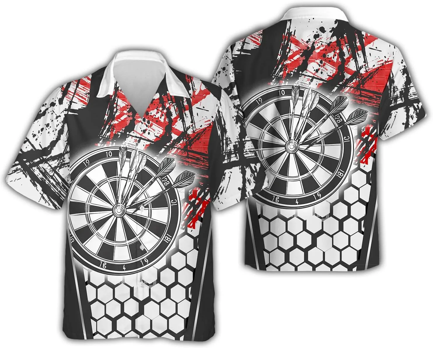 Darts Hawaiian Shirts for Men - Darts Lover Button Down Mens Shirts Short Sleeve Luau Beach Shirt