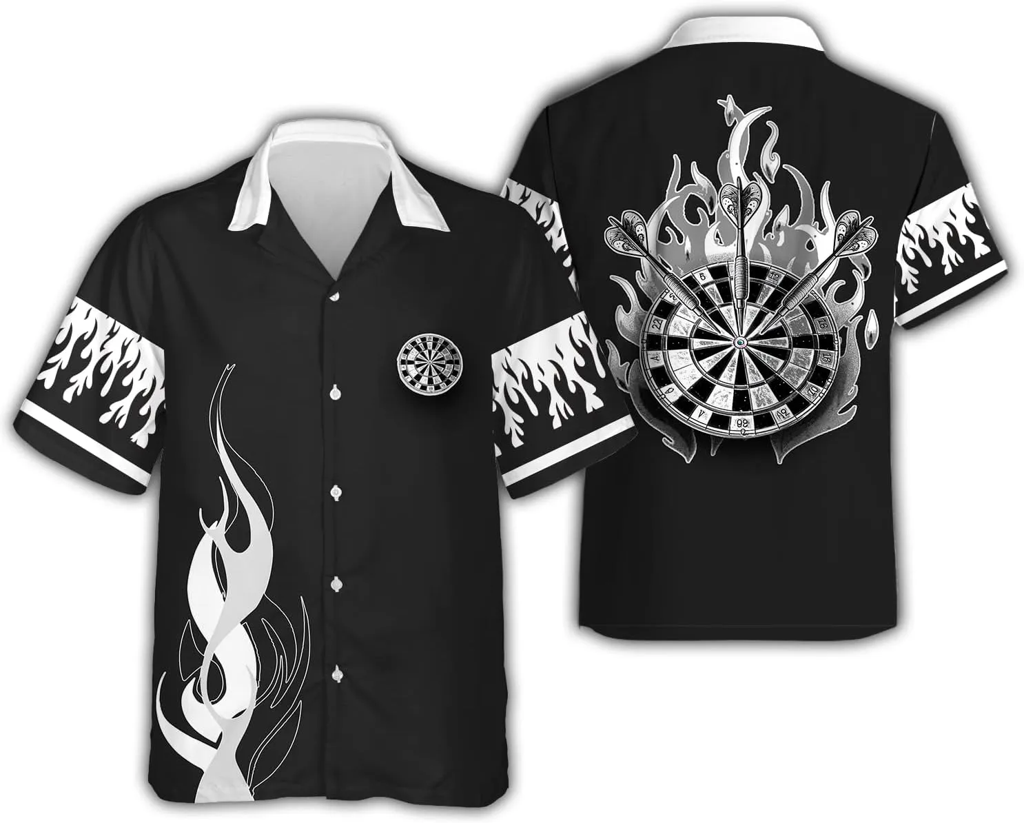 Darts Hawaiian Shirts for Men - Darts Lover Button Down Mens Shirts Short Sleeve Luau Beach Shirt