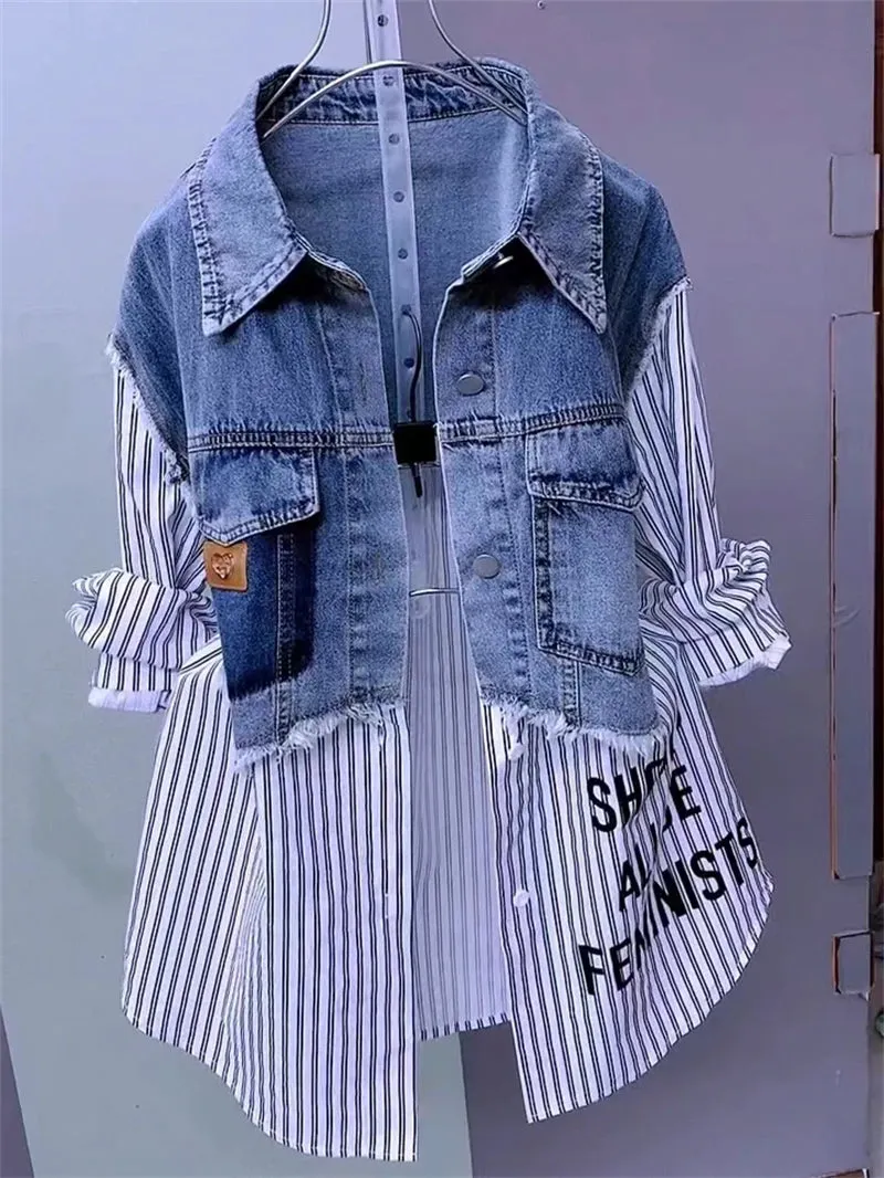 Denim Patchwork Shirt