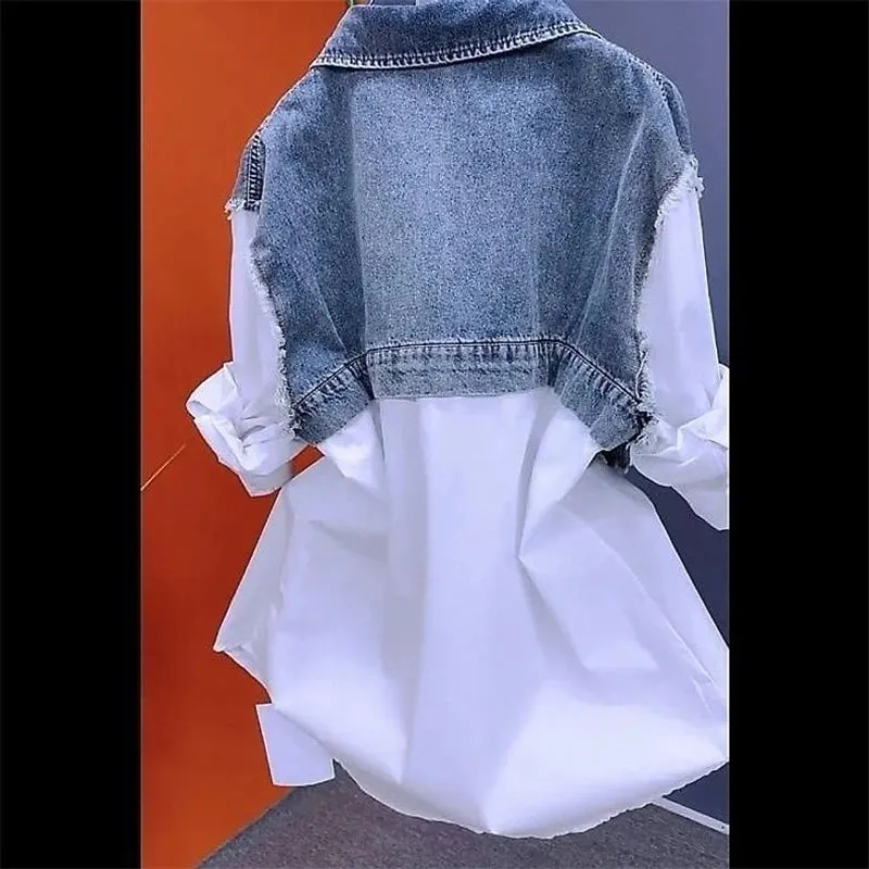 Denim Patchwork Shirt