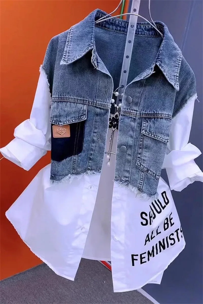 Denim Patchwork Shirt