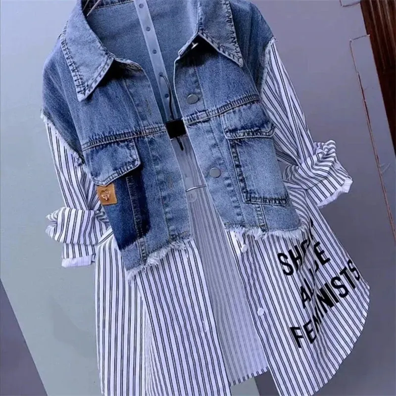 Denim Patchwork Shirt